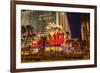 Neon Lights, Las Vegas Strip at Dusk with Flamingo Facade and Palm Trees, Las Vegas, Nevada, Usa-Eleanor Scriven-Framed Photographic Print