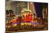 Neon Lights, Las Vegas Strip at Dusk with Flamingo Facade and Palm Trees, Las Vegas, Nevada, Usa-Eleanor Scriven-Mounted Premium Photographic Print