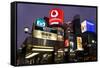 Neon Lights of Ginza at Night, Ginza, Tokyo, Honshu, Japan-Gavin Hellier-Framed Stretched Canvas