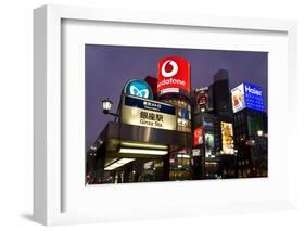 Neon Lights of Ginza at Night, Ginza, Tokyo, Honshu, Japan-Gavin Hellier-Framed Photographic Print