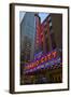 Neon lights of Radio City Music Hall at Rockefeller Center, New York City, New York-null-Framed Photographic Print