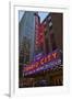 Neon lights of Radio City Music Hall at Rockefeller Center, New York City, New York-null-Framed Photographic Print