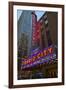 Neon lights of Radio City Music Hall at Rockefeller Center, New York City, New York-null-Framed Photographic Print