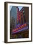 Neon lights of Radio City Music Hall at Rockefeller Center, New York City, New York-null-Framed Photographic Print