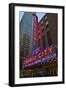 Neon lights of Radio City Music Hall at Rockefeller Center, New York City, New York-null-Framed Photographic Print