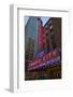 Neon lights of Radio City Music Hall at Rockefeller Center, New York City, New York-null-Framed Photographic Print