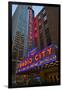 Neon lights of Radio City Music Hall at Rockefeller Center, New York City, New York-null-Framed Premium Photographic Print