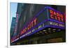 Neon lights of Radio City Music Hall at Rockefeller Center, New York City, New York-null-Framed Photographic Print