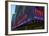 Neon lights of Radio City Music Hall at Rockefeller Center, New York City, New York-null-Framed Photographic Print