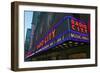 Neon lights of Radio City Music Hall at Rockefeller Center, New York City, New York-null-Framed Photographic Print