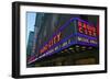 Neon lights of Radio City Music Hall at Rockefeller Center, New York City, New York-null-Framed Photographic Print