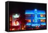 Neon Lights Of South Beach-George Oze-Framed Stretched Canvas