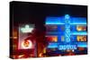 Neon Lights Of South Beach-George Oze-Stretched Canvas