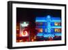 Neon Lights Of South Beach-George Oze-Framed Premium Photographic Print