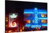 Neon Lights Of South Beach-George Oze-Stretched Canvas