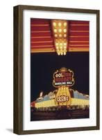 Neon Lights of the Golden Nugget Casino in Las Vegas Nevada, 1970s-null-Framed Photo