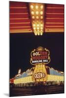 Neon Lights of the Golden Nugget Casino in Las Vegas Nevada, 1970s-null-Mounted Photo
