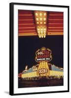 Neon Lights of the Golden Nugget Casino in Las Vegas Nevada, 1970s-null-Framed Photo