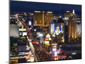 Neon Lights of the The Strip at Night, Las Vegas, Nevada, United States of America, North America-Kober Christian-Mounted Photographic Print