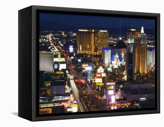 Neon Lights of the The Strip at Night, Las Vegas, Nevada, United States of America, North America-Kober Christian-Framed Stretched Canvas