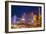 Neon Lights on Las Vegas Strip at Dusk with Car Headlights Leaving Streaks of Light-Eleanor Scriven-Framed Photographic Print