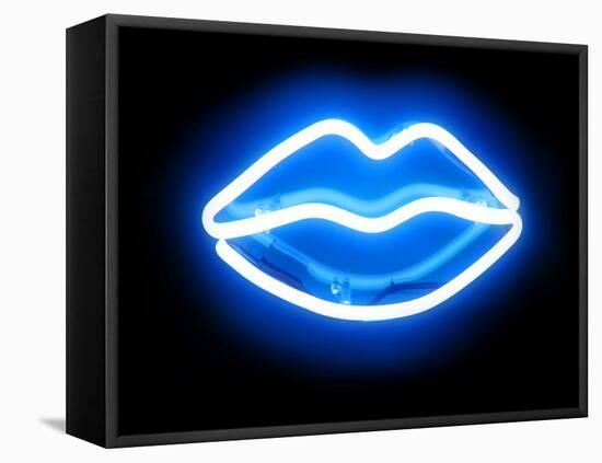 Neon Lips BB-Hailey Carr-Framed Stretched Canvas