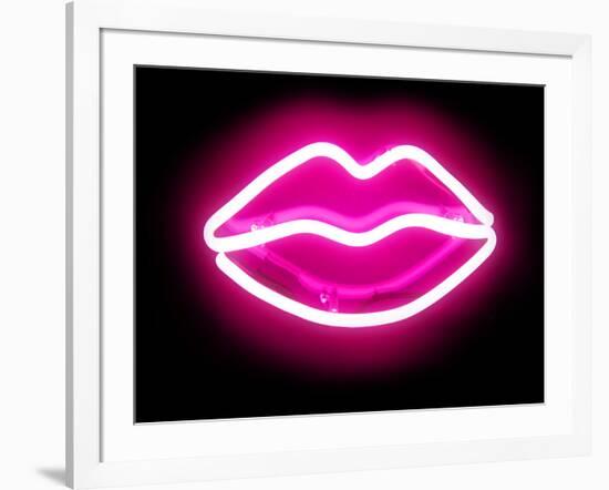 Neon Lips PB-Hailey Carr-Framed Art Print
