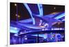 Neon-Lit Highway Interchange-null-Framed Photographic Print