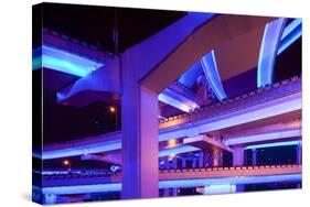 Neon-Lit Overpasses-Paul Souders-Stretched Canvas