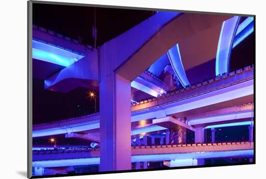Neon-Lit Overpasses-Paul Souders-Mounted Photographic Print