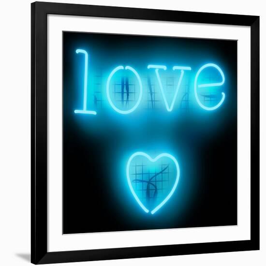 Neon Love Heart AB-Hailey Carr-Framed Art Print