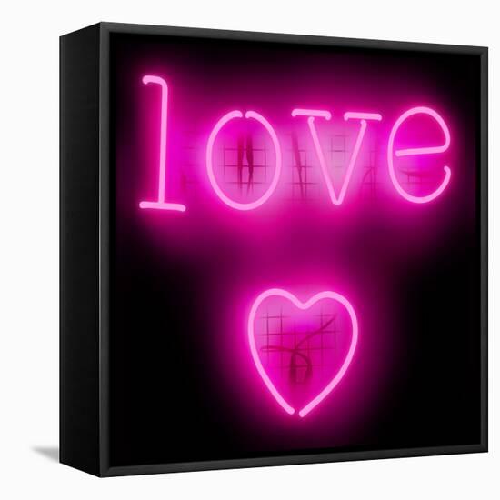 Neon Love Heart PB-Hailey Carr-Framed Stretched Canvas