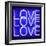Neon Love Love Love BB-Hailey Carr-Framed Art Print