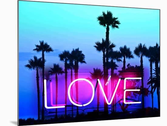 Neon Love Palms PB-Hailey Carr-Mounted Art Print