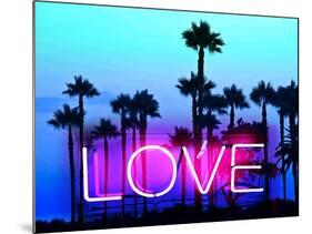 Neon Love Palms PB-Hailey Carr-Mounted Art Print