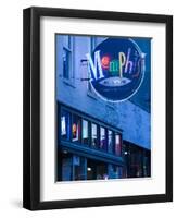 Neon Memphis Sign, Beale Street Entertainment Area, Memphis, Tennessee, USA-Walter Bibikow-Framed Photographic Print