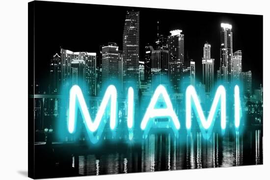 Neon Miami AB-Hailey Carr-Stretched Canvas