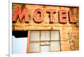 Neon Motel Sign, Pacific, Missouri, USA. Route 66-Julien McRoberts-Framed Photographic Print