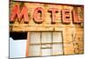 Neon Motel Sign, Pacific, Missouri, USA. Route 66-Julien McRoberts-Mounted Photographic Print