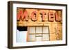 Neon Motel Sign, Pacific, Missouri, USA. Route 66-Julien McRoberts-Framed Photographic Print