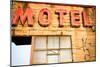 Neon Motel Sign, Pacific, Missouri, USA. Route 66-Julien McRoberts-Mounted Photographic Print