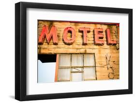 Neon Motel Sign, Pacific, Missouri, USA. Route 66-Julien McRoberts-Framed Photographic Print