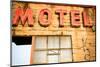 Neon Motel Sign, Pacific, Missouri, USA. Route 66-Julien McRoberts-Mounted Photographic Print