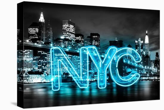 Neon New York City AB-Hailey Carr-Stretched Canvas