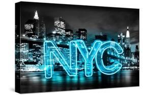 Neon New York City AB-Hailey Carr-Stretched Canvas