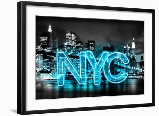 Neon New York City AB-Hailey Carr-Framed Art Print