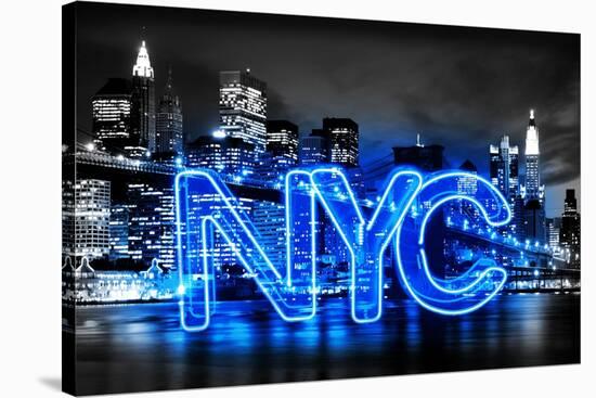 Neon New York City BB-Hailey Carr-Stretched Canvas