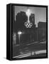 Neon Olympic Symbol in Melbourne-John Dominis-Framed Stretched Canvas