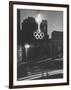 Neon Olympic Symbol in Melbourne-John Dominis-Framed Photographic Print