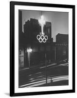 Neon Olympic Symbol in Melbourne-John Dominis-Framed Photographic Print